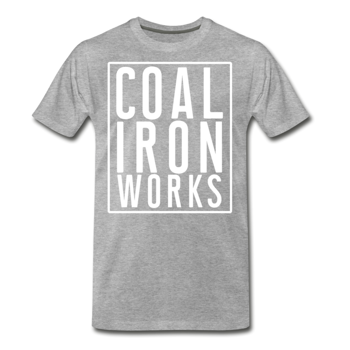 Men's Premium CIW White Logo T-Shirt - heather gray