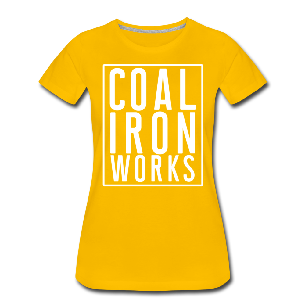 Women’s Premium CIW White Logo T-Shirt - sun yellow