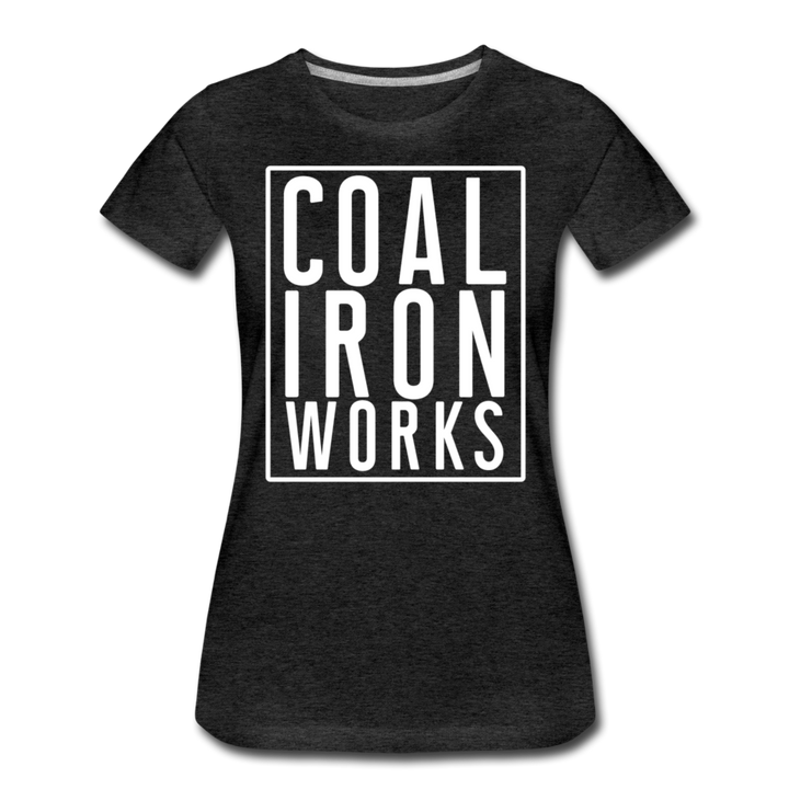 Women’s Premium CIW White Logo T-Shirt - charcoal gray