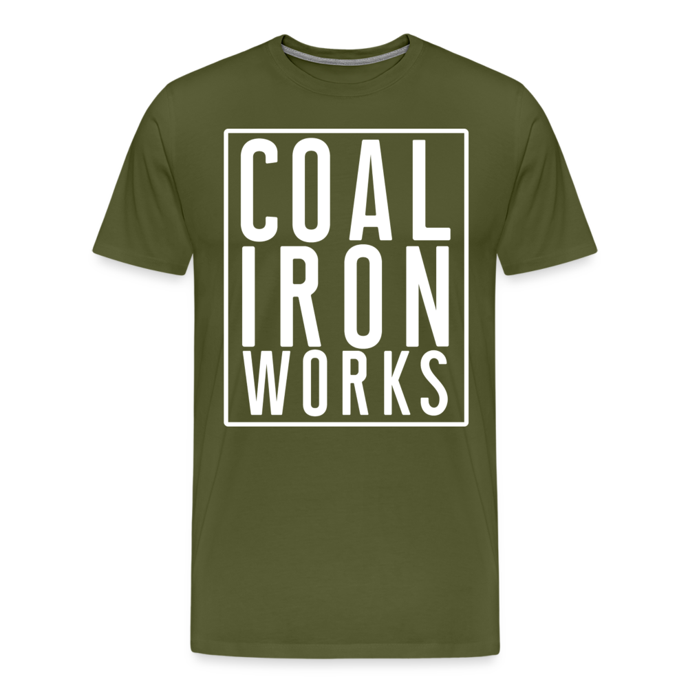 Men's Premium CIW White Logo T-Shirt - olive green