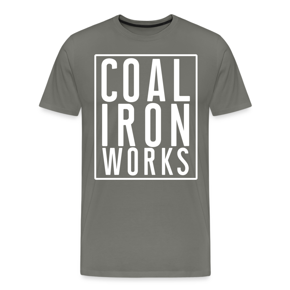 Men's Premium CIW White Logo T-Shirt - asphalt gray