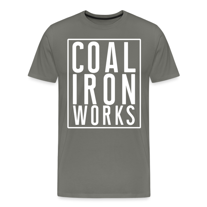 Men's Premium CIW White Logo T-Shirt - asphalt gray