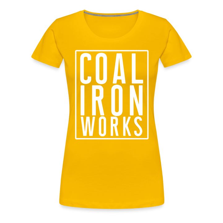 Women’s Premium CIW White Logo T-Shirt - sun yellow