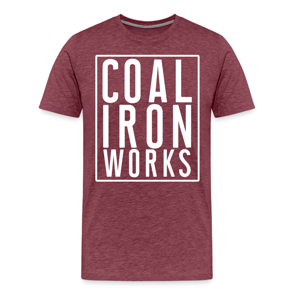 Men's Premium CIW White Logo T-Shirt - heather burgundy