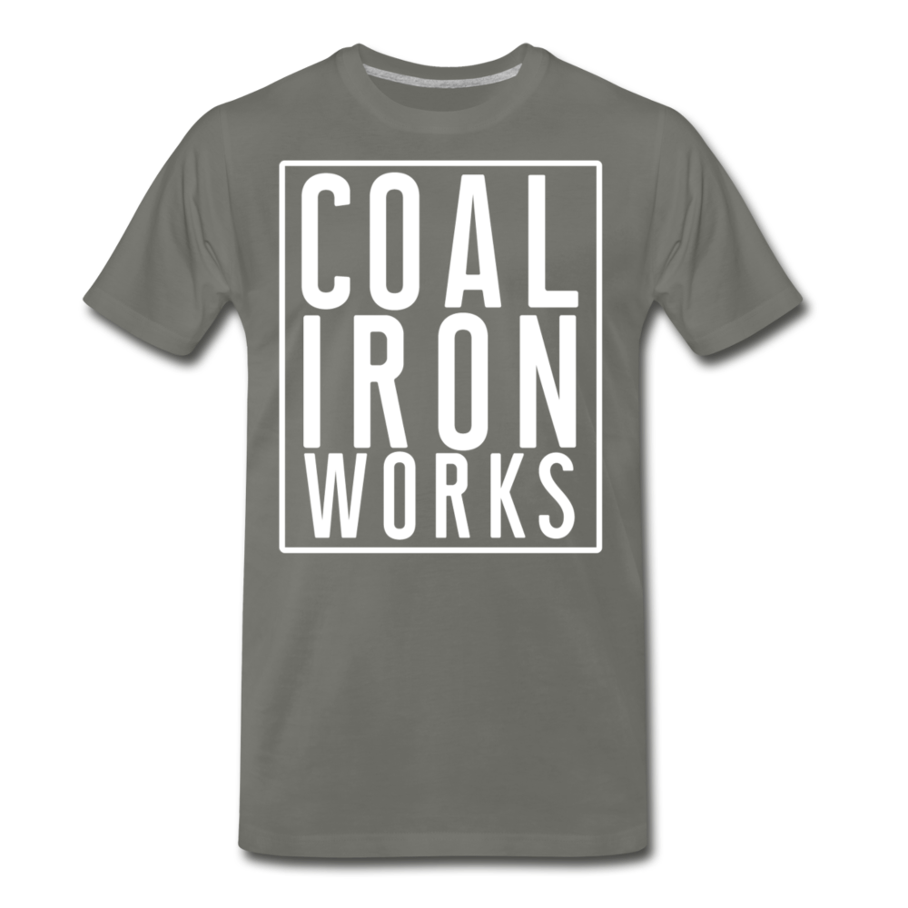 Men's Premium CIW White Logo T-Shirt - asphalt gray