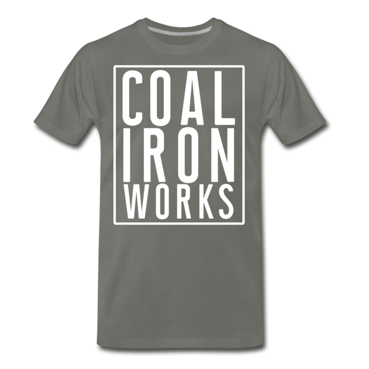 Men's Premium CIW White Logo T-Shirt - asphalt gray