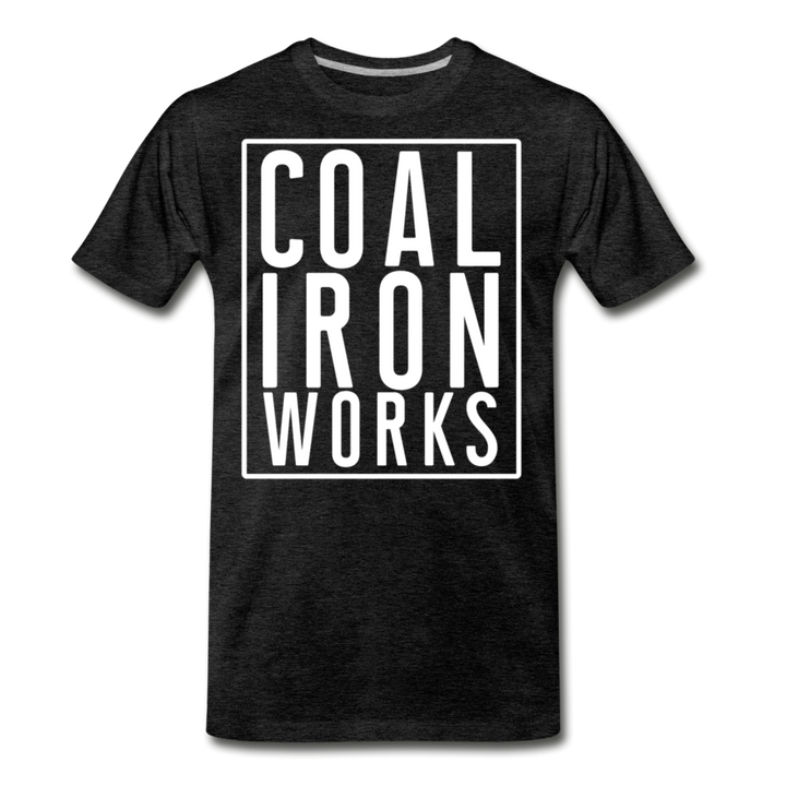 Men's Premium CIW White Logo T-Shirt - charcoal gray