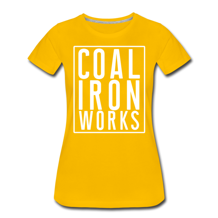 Women’s Premium CIW White Logo T-Shirt - sun yellow