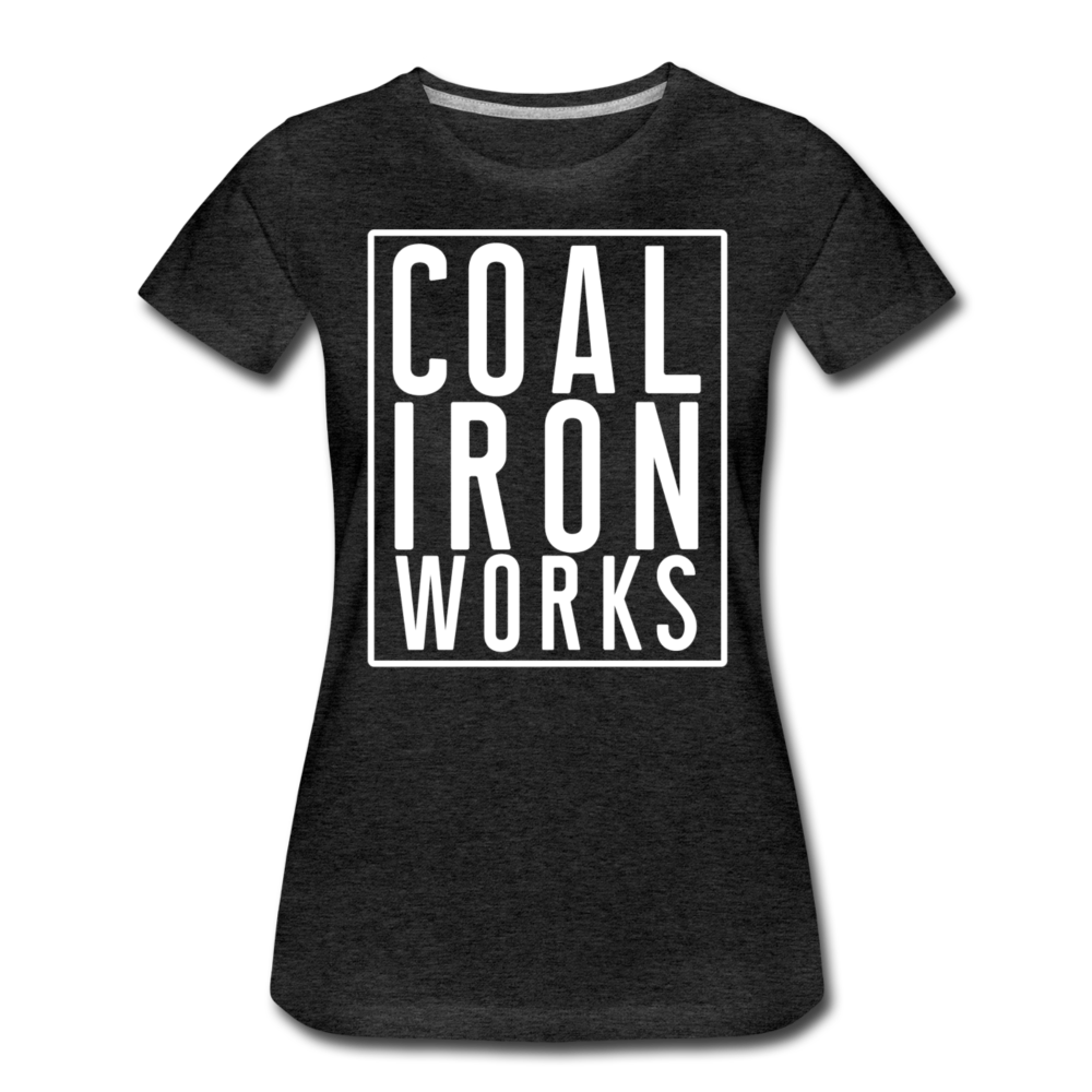Women’s Premium CIW White Logo T-Shirt - charcoal gray
